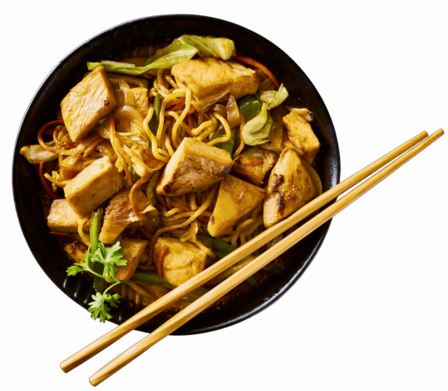 Accueil nouille poulet plat sans fond